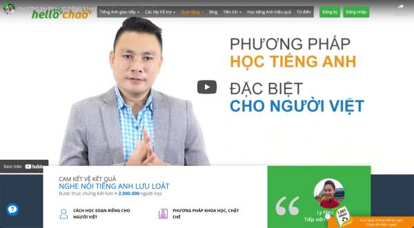 Hellochao.vn là một địa chỉ học tiếng Anh online hàng đầu